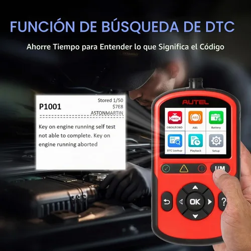 Vista 7 de Autel AL549 OBD2 lector de código del escáner con diagnóstico del ABS y prueba de la batería Enhanced Check & Reset Engine Fault Code, Live Data