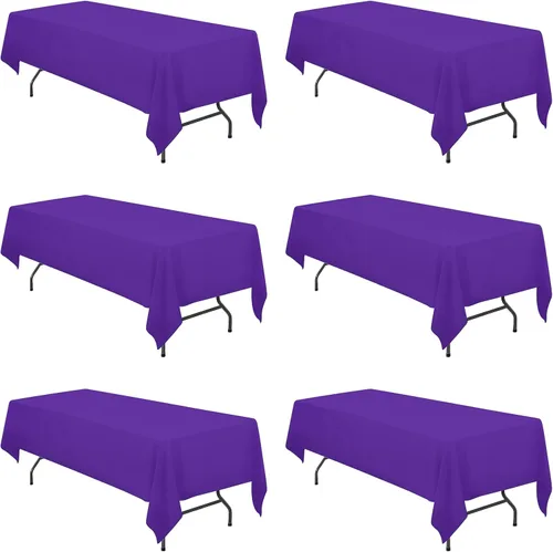 Vista 52 de BRILLMAX - Manteles para mesa rectangular de 6 pies, tela de lino de poliéster, lavable, para boda, recepción, banquete, fiesta de cumpleaños, 60 x