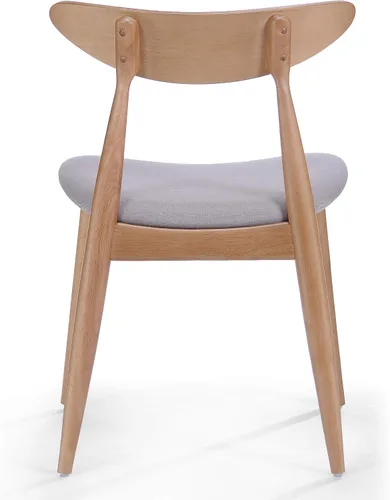 Vista 10 de Christopher Knight Home Barron - Sillas de comedor de tela con acabado de roble, juego de 2 piezas, gris claro y roble