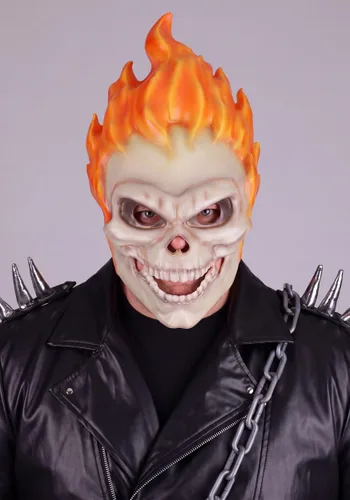 Vista 5 de Disfraz Deluxe Ghost Rider de Marvel Talla Plus para Hombre Multicolor