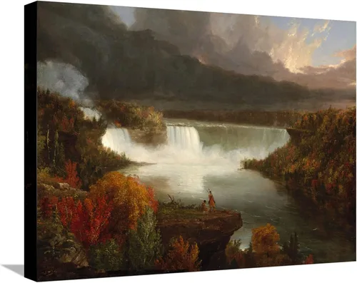 Vista 16 de ART.COM Lienzo enmarcado para pared, vista lejana de las cataratas del Niágara, 1830 por Thomas Cole, decoración escénica, 16 x 12 pulgadas, marco