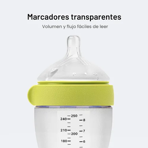 Vista 4 de Comotomo Biberón de silicona Gen 2 – Lanzamiento 2026 (8 onzas) – Biberón suave de cuello ancho para una alimentación cómoda con doble ventilación