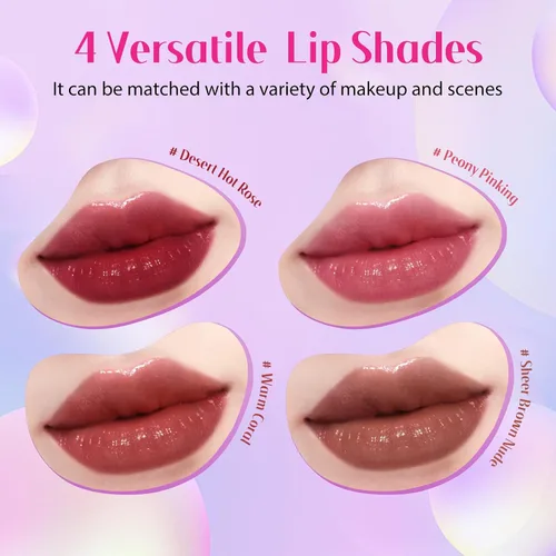 Vista 4 de bayfree Juego de manchas de aceite de labios tintado, 4 tonos, brillo