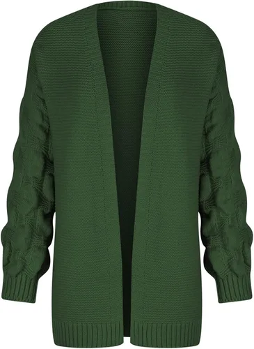 Vista 3 de Stessotudo Suéteres tipo cárdigan para mujer, de manga larga, con entrepierna, gruesos, frente abierto, de punto, casual, holgado, para invierno
