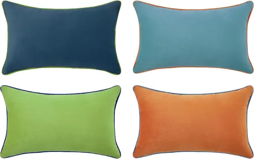 Vista 41 de MONDAY MOOSE - Juego de 4 fundas de cojín decorativas de terciopelo suave, diseño moderno de doble cara; mezcla y combina, rellenos de almohada
