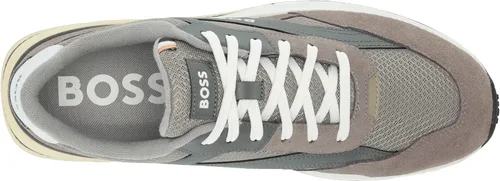 Vista 5 de BOSS Zapatillas de deporte de material mixto para hombre con gamuza y cuero liso