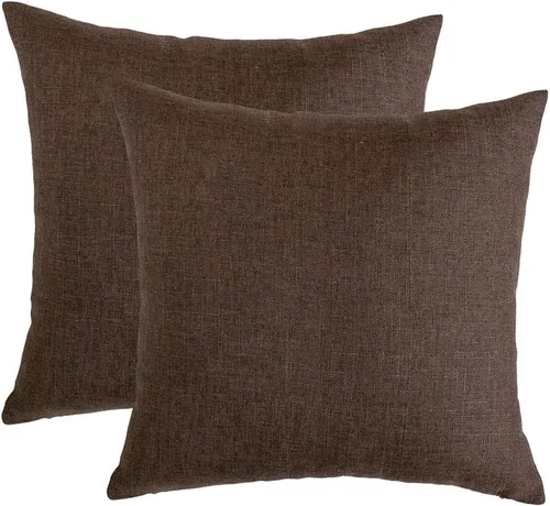 Vista 50 de RainRoad Fundas de Almohadas Decorativas Negras Juego de 2 de Terciopelo Suave 18x18 Pulgadas para Sofá Cama (Negro, 18" x 18"(Paquete de 2))