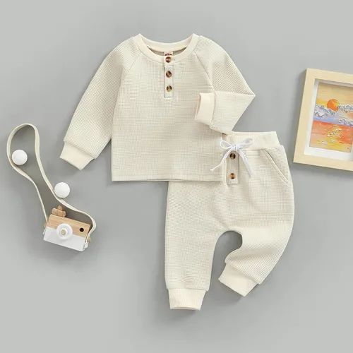Vista 6 de CIYCUIT Conjunto de sudadera de manga larga y pantalones para bebé niño pequeño