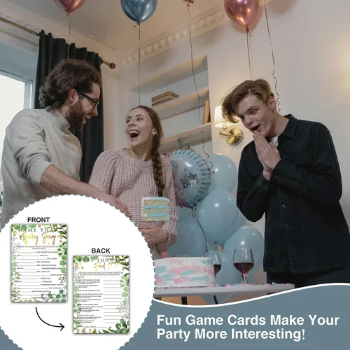 Vista 4 de Woodland - Juegos de baby shower, juegos de doble cara con nombre de esa canción de bebé y juego de peleas de bebé (paquete de 30) con 1 tarjeta