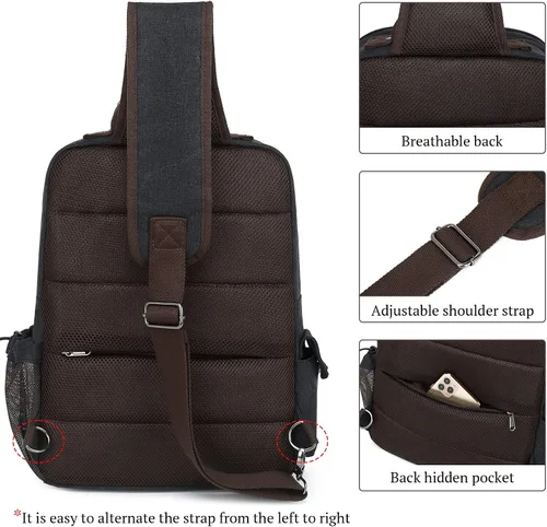 Vista 6 de Mygreen bolsa cruzada de lona, mochila de viaje