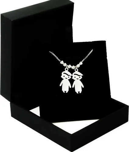 Vista 7 de OBTIAN - Collar con colgante de plata 925 con grabado personalizado para niños y madres hecho a medida para cualquier niño o niña para regalo