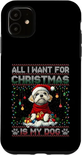 Vista 8 de Maltese Christmas Tree Lights Decorations Dog Lover Xmas Case for iPhone 16