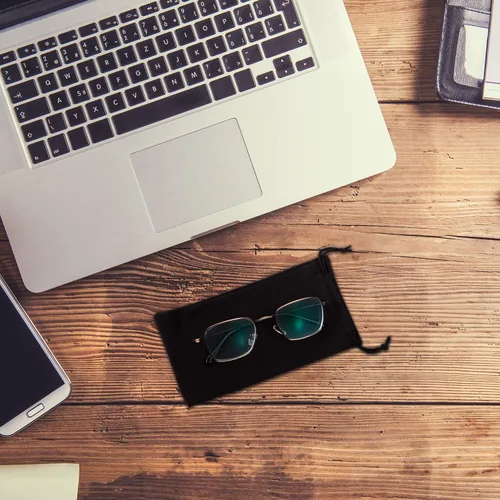 Vista 5 de Funda de microfibra para gafas de sol, bolsa suave con paño de limpieza para gafas, 25 piezas