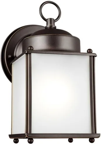 Vista 10 de Generation Lighting 8592001-965 - Farol de pared para exteriores Castle One Light, acabado de níquel cepillado antiguo, 8.25 pulgadas de alto, 4.25