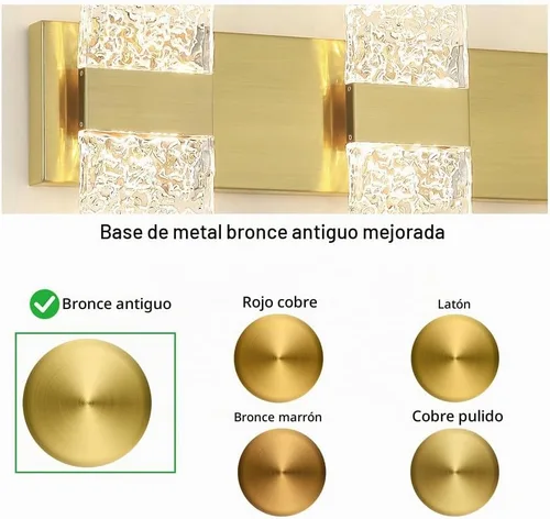 Vista 6 de Lámpara de Tocador para Baño, Moderna Lámpara LED de Tocador Dorado Cepillado, Aplique de Pared LED Regulable de 19W para Baño, Dormitorio, Perfecta