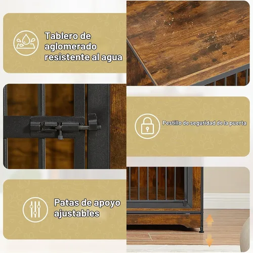 Vista 10 de Rovibek Mueble apilable para perrera de 86 pulgadas con divisor extraíble y 3 puertas, muebles de jaula doble para 2 perros, muebles esquineros