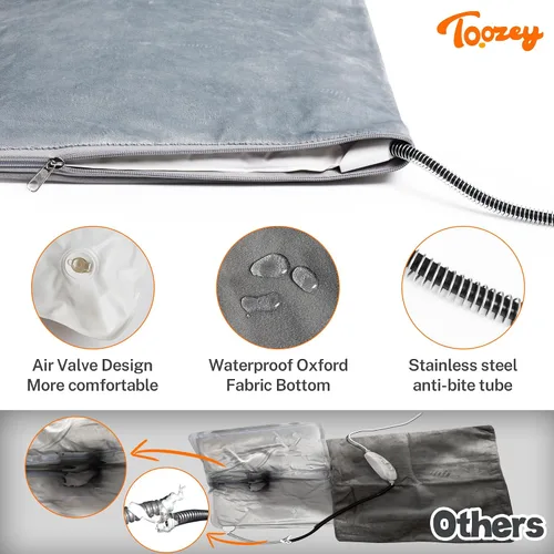 Vista 9 de Toozey Almohadilla térmica para mascotas de 20 x 16 pulgadas, cama térmica extremadamente impermeable para perros y gatos, control termostático