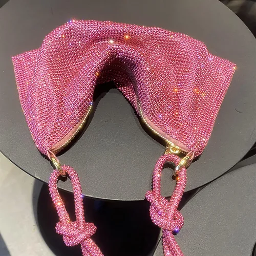 Vista 3 de Bolso de noche brillante con diamantes de imitación para mujer, bolso de mano plateado, bolso Hobo para fiesta, baile de graduación, boda