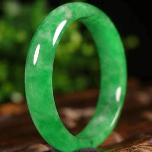 Vista 2 de Pulsera de jade birmano natural con jadeíta verde completo para mujer, caja de joyería de regalo con certificado, Jade