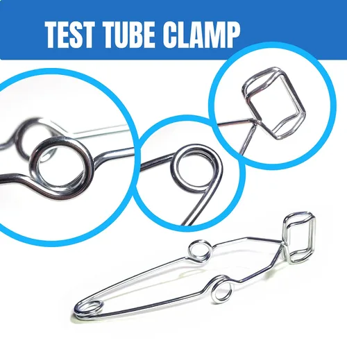 Vista 7 de Juego de herramientas de laboratorio de química, acero inoxidable Crucible tongs, lab spatula scoop, U shape spoon, test tube clamp, forceps