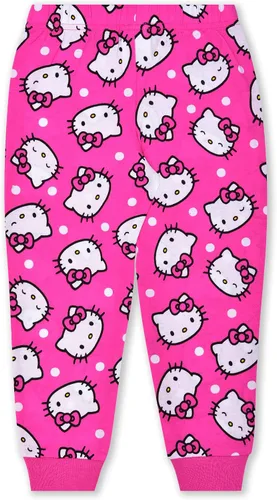 Vista 5 de Hello Kitty Conjunto de camiseta y pantalón deportivo de manga larga para niñas pequeñas, niñas pequeñas y grandes, color rosa