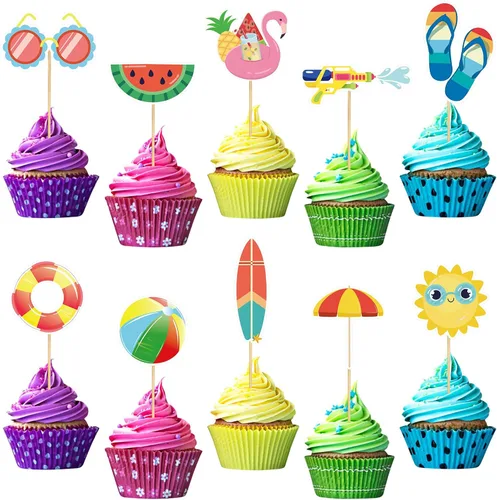 Vista 24 de 48 piezas de decoración de cupcakes de dinosaurio rugido dinosaurio decoración de pastel de cumpleaños para temática de dinosaurio, suministros