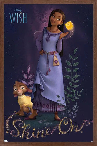 Vista 16 de Trends International Disney Wish - Póster de pared Asha, 22.4 pulgadas de largo x 14.7 pulgadas, versión enmarcada en madera de granero