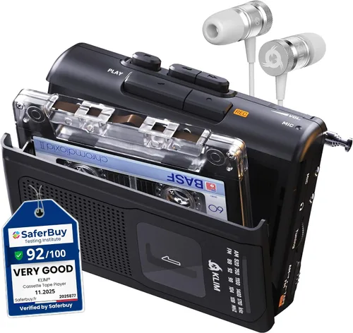 Vista 8 de KLIM K8 Reproductor de Casetes Portátil + Grabadora de Casetes + Nuevo + Reproductor de Casetes Walkman AM/FM + Micrófono y Altavoz Integrados +