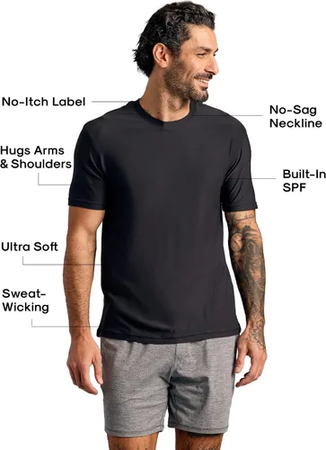 Vista 2 de True Classic Camisas de entrenamiento para hombres Camisas y camisa muscular para hombre, camiseta de gimnasio, camiseta sin mangas y capa base