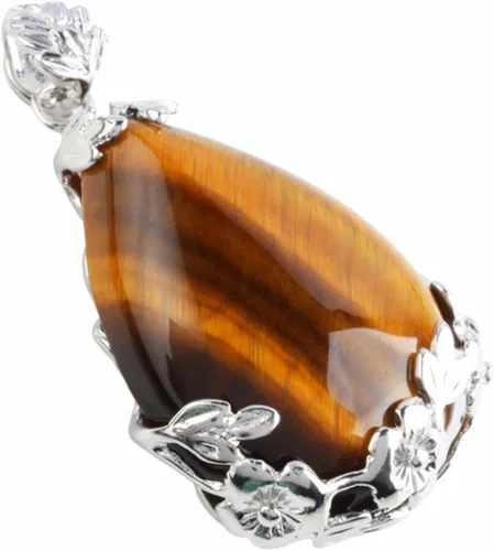 Vista 2 de rockcloud - Colgante de piedras preciosas con forma de lágrima floral