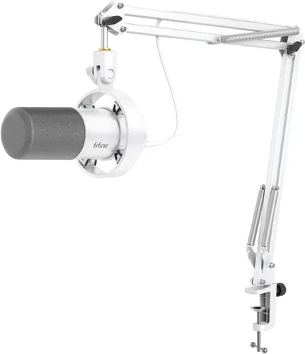 Vista 12 de FIFINE - Kit de micrófono de podcast K688, micrófono dinámico USB/XLR con brazo articulado para PC/mezclador XLR, micrófono para juegos con botón