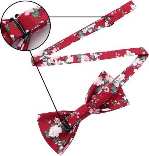 Vista 6 de AUSKY 8 PACKS Elegant Adjustable Pre-tied Bow Ties for Men Boys (1&4&5&6&8 Pack for option)