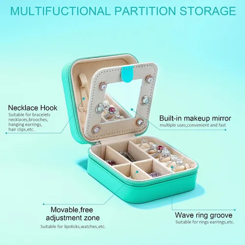 Vista 3 de Parima Travel Jewelry Case Jewelry Box - Travel Essentials Small Initial Jewelry Case Organizer Jewelry Boxes Personalized Gifts for Women Birthday