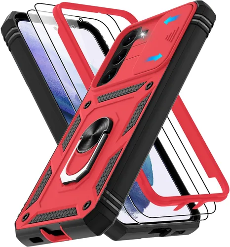 Vista 307 de Gritup Funda para Google Pixel 6 con cubierta deslizante para cámara y protector de pantalla (2 unidades), soporte de anillo giratorio 360°, funda