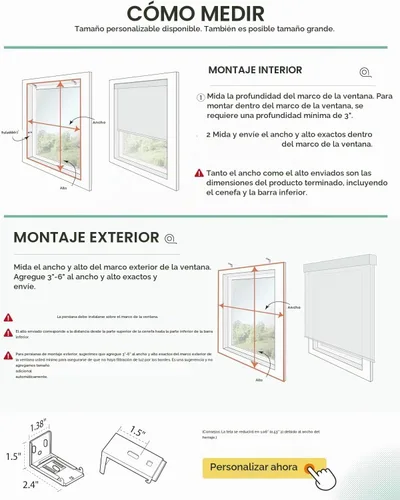 Vista 5 de Yoolax Persianas motorizadas con control remoto, muestras de tela