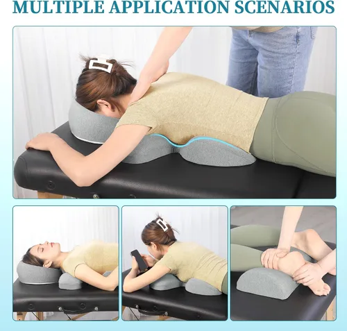 Vista 7 de BALAPET Juego de almohada de masaje y almohada de pecho, reposacabezas de masaje transpirable para cama con soporte de espuma viscoelástica, cojín