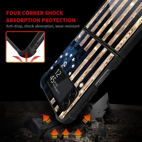 Vista 3 de DAIZAG Funda compatible con Samsung Galaxy Z Flip 3 5G, protección completa, a prueba de golpes, antiarañazos, funda de poliuretano termoplástico