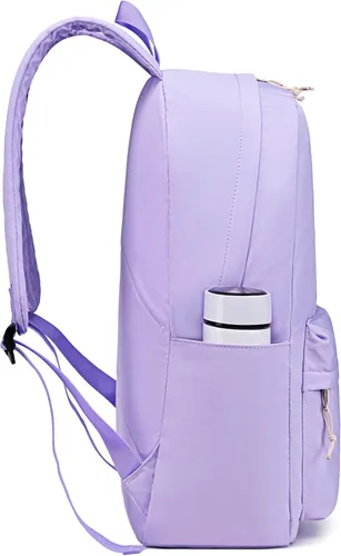 Vista 8 de LOIDOU Mochila para la escuela, adolescentes, niñas, niños, mochila casual, ligera, para estudiantes de secundaria, universidad, Púrpura, Casual