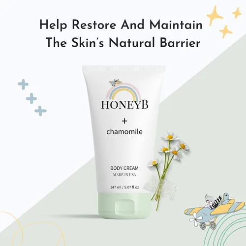 Vista 3 de Crema hidratante diaria para bebés: naturalmente hidratada con manzanilla para la delicada piel de tu bebé infundida con aceite calmante de jojoba