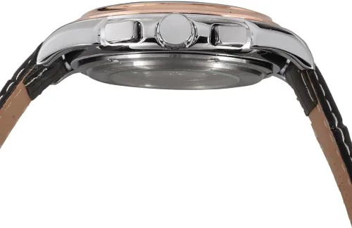 Vista 5 de FORSINING Reloj automático automático de fase lunar para hombre con correa de cuero negro analógico, Negro -, Moderno