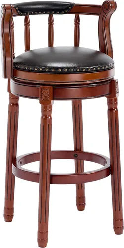 Vista 15 de CozyRain Taburetes de bar modernos taburetes giratorios, encimera de cocina tapizado de piel auténtica con reposapiés para el hogar, cocina, comedor