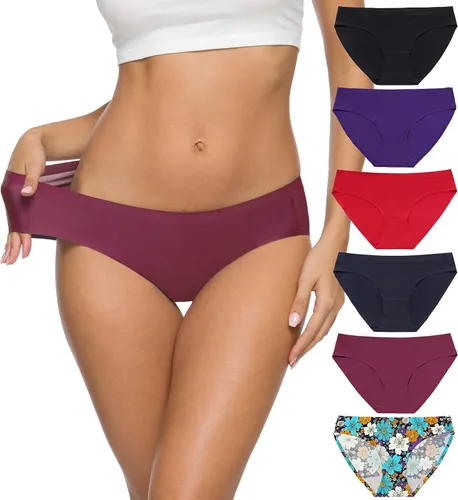 Vista 2 de Altheanray - Ropa interior sin costuras para mujer, ropa interior de bikini suave y elástica, paquete múltiple