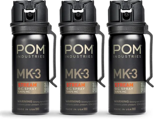 Vista 8 de POM MK3 Pepper Spray, Belt Clip Model, Maximum Police Strength OC with UV Marking Dye, Quick Flip Top Safety, 360° Performance At Any Angle
