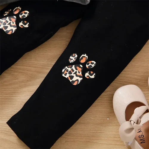 Vista 7 de Conjunto de 2 piezas de sudadera de manga con volantes y leggings para niñas de 2 a 10 años