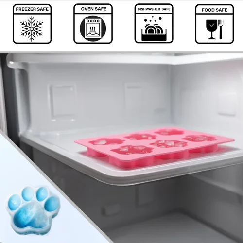 Vista 3 de Juego de 3 moldes de dulces de forma divertida para hacer golosinas para perros, molde de silicona con forma de pata