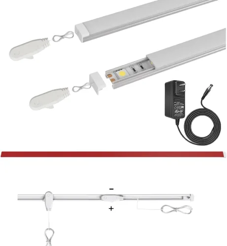 Vista 11 de Kit de luz de góndola al por menor, montaje magnético blanco puro de 6000 K con controlador de 24 V y pista de alimentación para estantes