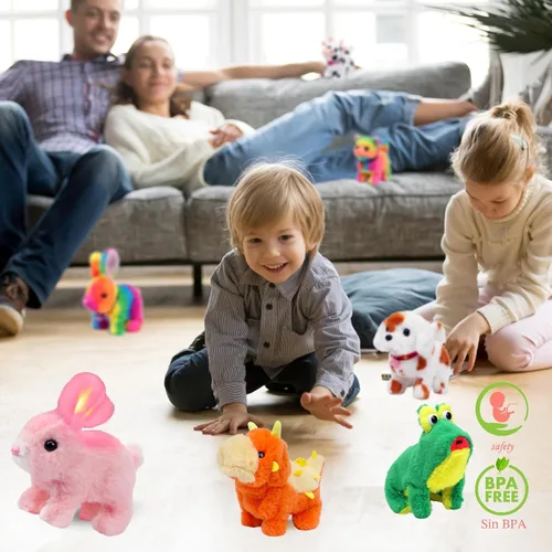Vista 7 de Hopearl - Conejo saltarín con campana, interactivo, mascota electrónica de peluche con sonidos y movimientos, orejas que se mueven y nariz que se