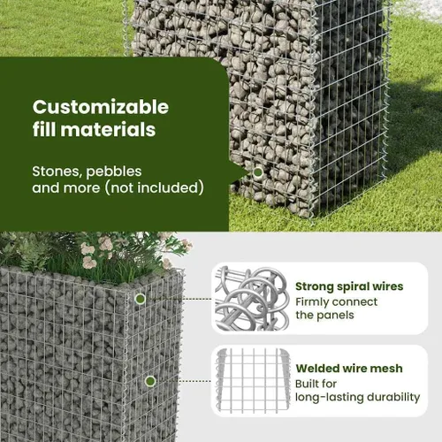 Vista 5 de vidaXL Gabion - Cama elevada de acero galvanizado 35.4"x19.7"x39.4