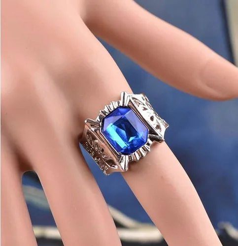 Vista 3 de CTMWEB Anillo de accesorios de cosplay de anime japonés Kuroshitsuji Black Butler #11, Plateado, azul
