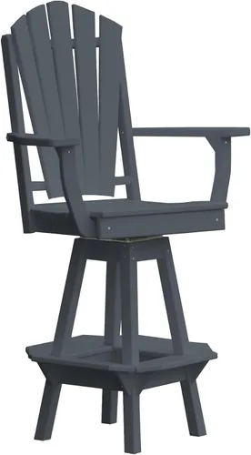 Vista 7 de Poly Lumber Adirondack - Silla giratoria de bar con brazos, color azul Aruba Azul (Aruba Blue)